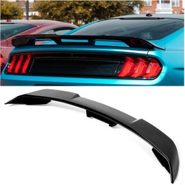 HECASA Trunk Spoiler Compatible with 2015-2023 Ford Mustang V6 V8 Shelby GT EcoBoost Base Coupe 2-Door, Rear Spoiler Wing Trunk Spoiler Lid Wing Painted ABS Plastic Black