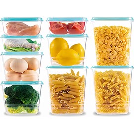 CHEFOLLA Contenedores para Alimentos Recipientes de Plastico de Termorresistente y Fácil de Limpiar con Tapas, Recipientes Herméticos para Almacenar (9 Piezas)