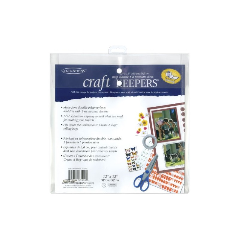 Generations Craft Keepers Snap Closure Envelope Assorted Colors 12 inch
