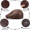 HAEAUL Men's Adjustable Leather Newsboy Hat Beret Hat Driving Hunting