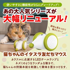 Cat Theater Cat Toy 2024 Edition Mouse Wicked Mouse Plus Play Alone Electric Cat Prank Friend (Green)
