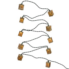 Kurt Adler UL 10-Light Wooden Lantern Light Set