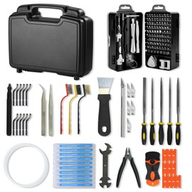 170PCS 3D Printer Tool Kit with Precision Screwdriver Set, 3D Printing Accessories for Cleaning & Finishing, Includes Nozzle Cleaning Needles, Deburring Tool, Engraving Knife, Metal Files, PTFE Tube
