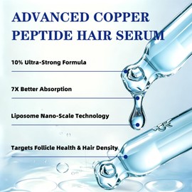 GHK-Cu Peptide Hair Growth Serum, 10% Copper Peptides Scalp Serum for Hair