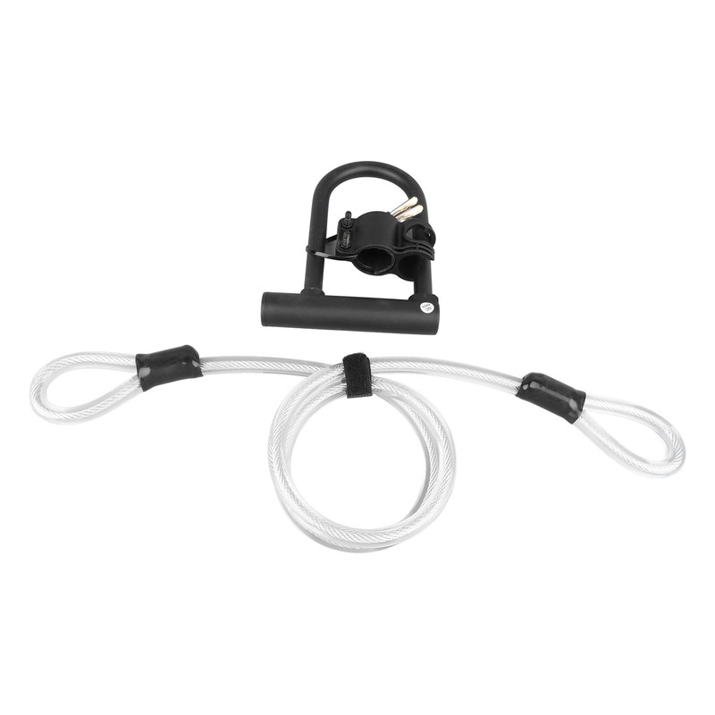 Bike U Lock with Steel Cable 2 Key Universal Anti