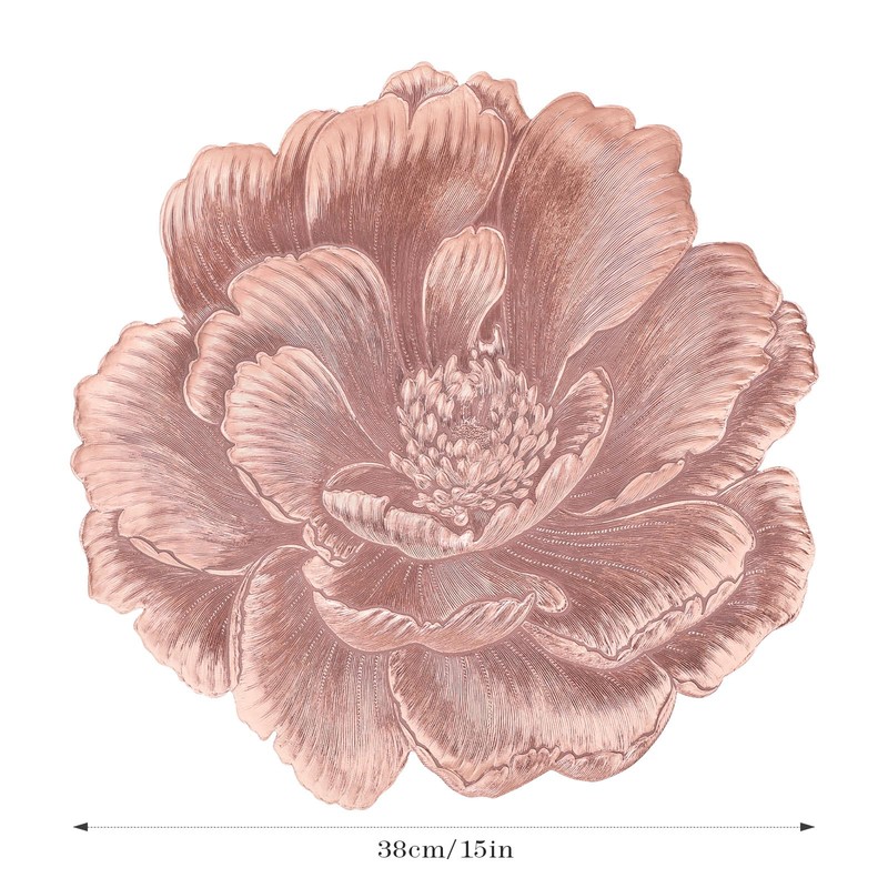 fanquare 3D Rose Gold Flower Placemats Set of 6, 15"