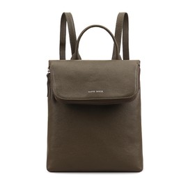 Lloyd Baker London – AGRA Backpack: 100% Genuine Full Grain Leather Women's Backpack- BURNT OLIVE (Dark Green)