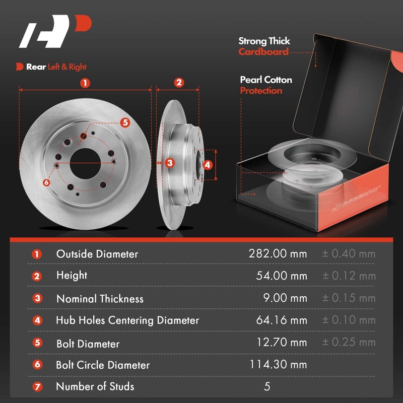 A-Premium Front Vented & Rear Solid Disc Brake Rotors +