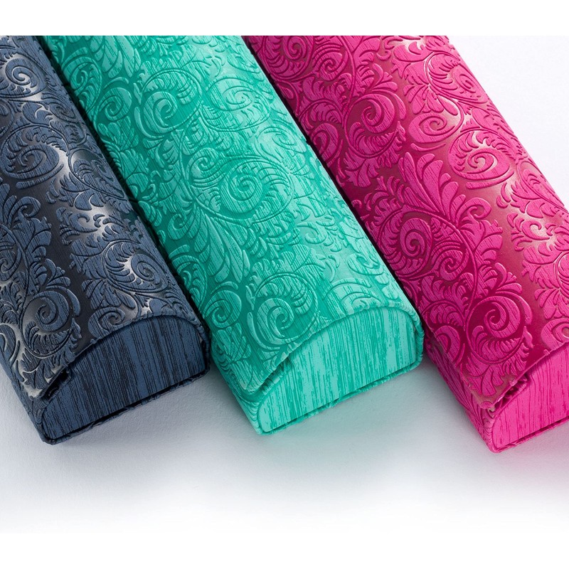 FEFI - Sturdy hard case glasses case in floral relief