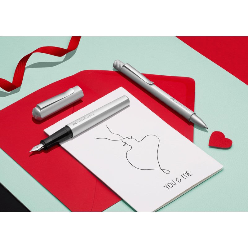 Faber-Castell Hexo 140594 Ballpoint Pen Matt Silver Pack of 1