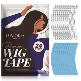 LUMORIA 24pcs Wig Tape Double Sided Extra Strong Hold - Toupee Tape for Woman, Wig Tapes for Lace Wigs, Hair System Tapes, Strong Waterproof Hold, Double Sided Hair Strips