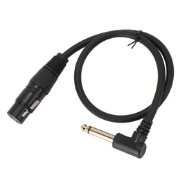 Cable Mono XLR Hembra a Macho de 6,35 Mm, XLR Balanceado a Cable de ángulo Recto de 1/4 de Pulgada, para Mezcladores, Cámaras, Amplificadores