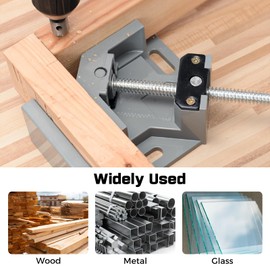 huachuanghc Corner Clamp, 4pcs 90 Degree Right Angle Clamp with Adjustable Aluminum Alloy Swing Jaw, Single Handle Clamps for Woodworking Tools Photo Framing, Present for Men Dad 15.1 Inch