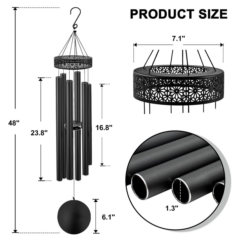 ASTARIN 48'' Wind Chimes for Outside Deep Tone - Large