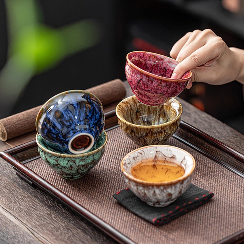 Belns Jianzhan Ceramic Tea Cups Set - 5 Pcs in