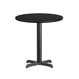 Flash Furniture 24'' Round Black Laminate Table Top with 22'' x 22'' Table Height Base