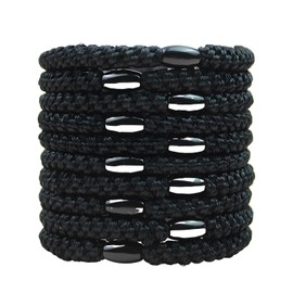 MOTIBACK Black Hair Ties for Men, 10Pcs No Crease Braided Elastic Hair Bands, Strong Hold Ponytail Holders for Men & Women with Thick Hair