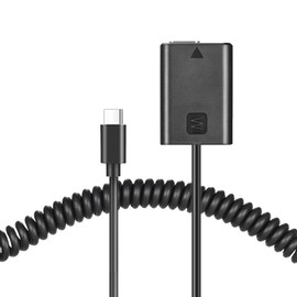 Raeisusp Type-c Spring Cable NP-FW50 Dummy Battery PW20 DC Coupler for Sony Alpha ZV-E10 A7 A7R A7S A7II A7SII A6500 A6300 A6000 A5000 RX10 II IV NEX-5 NEX-7