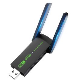 USB WiFi Adapter for PC, Dual Band 1300Mbps 5GHz/2.4GHz USB Wireless Network Dongle, Compact Internet Receiver for Desktop Laptop, Compatible with Windows 7–11 Mac OS 10.9–10.15