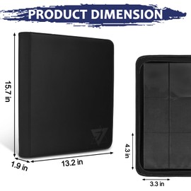 Top loader Binder,Toploader Binder 9 Pocket for 324 Cards Storage,Hold 3”×4”rigid Toploaders.Card Folders Collection Album,Card Holder(black).