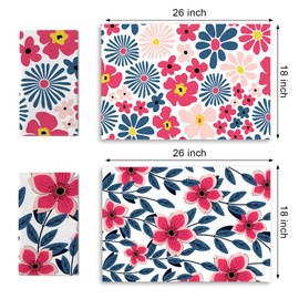 Croar Boho Abstract Flower Kitchen Dish Towels Set of 2, Watercolor Groovy Floral Drying Hand Towel Baking Cooking Cloth, Vintage Bohemian Spring Summer Home Decoration 18 x 26 Inches