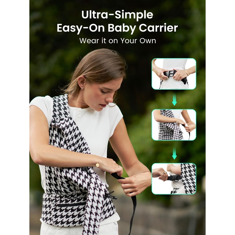 GROWNSY Baby Carrier Newborn to Toddler, Lightweight Ergonomic 7-44 lbs