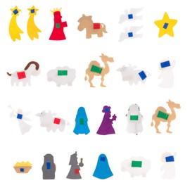 Felt Nativity Scene Characters for Christmas Advent Calendar for Kids, Countdown to Christmas Calendar Pieces (Velcro Characters)