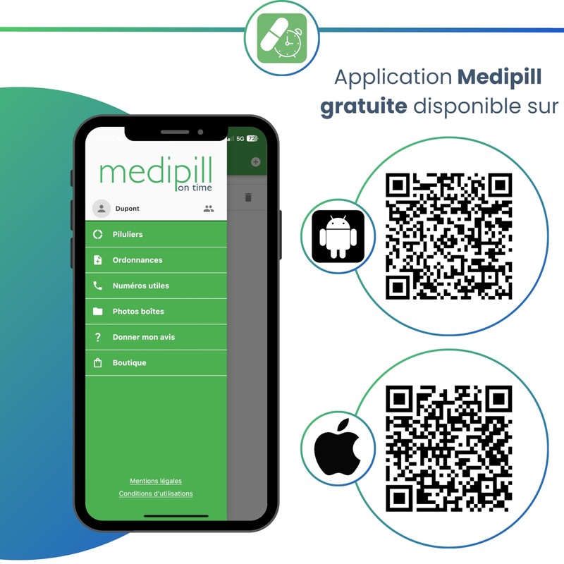 MEDIPILL - Pill Box Weekly Planner French | Weekly Organisation