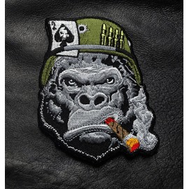 Iron on Ape Cigar Ace Card Angry Patch