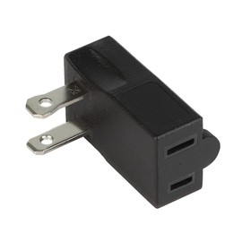 Polarized 2-Prong L Type Adapter, Vertical Right Angled Down Angle AC Adapter, NEMA 1-15P USA Outlet Saver Extension Adapter High Heat Resistant 2Pin Adapter