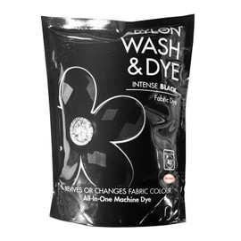 2x Dylon Wash & Dye Black Machine Dye Fabric Large 350G