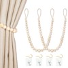 Wood Bead Curtain Tiebacks, KLOGTSIND Set of 2 Curtain Holdbacks