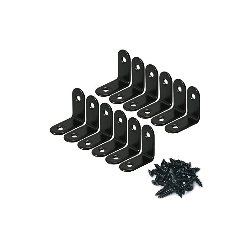 Alamic Corner Brace 30 x 30mm Stainless Steel Black Brace