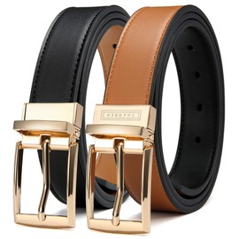 CHAOREN Reversible Belt for Women, Womens Leather Belt for Jeans Pants - 2 Styles in One Belt