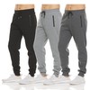 PURE CHAMP Mens 3 Pack Fleece Active Athletic Workout Jogger