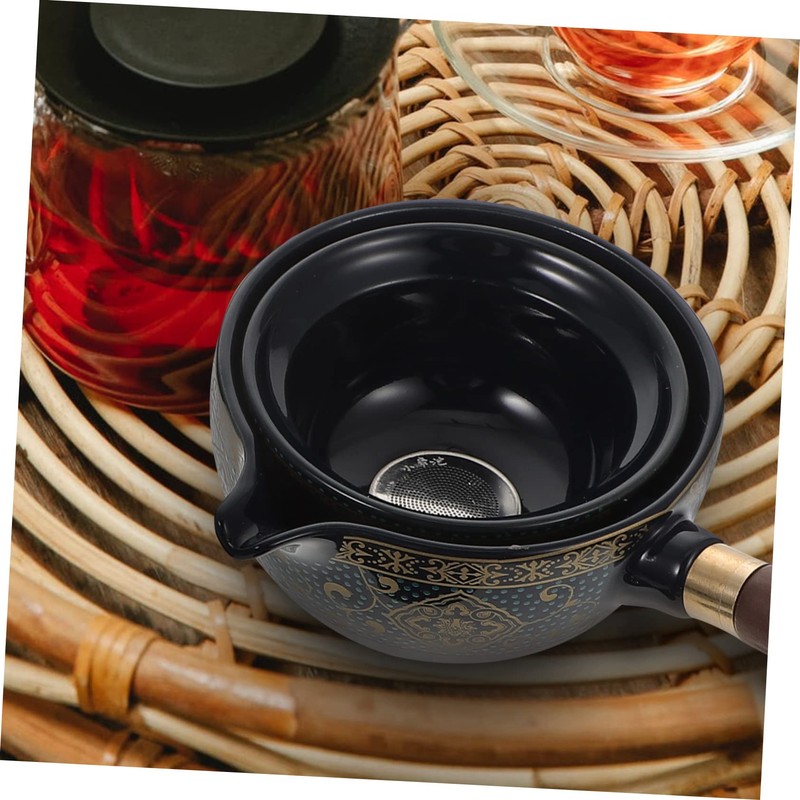 Ciieeo 1 Set Portable Ceramic Teapot Set with Side Handle