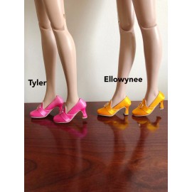 Jennifer Sue Satin Court Shoes fit Tonner doll Ellowyne Wilde/Tyler/Sy - B - orange satin