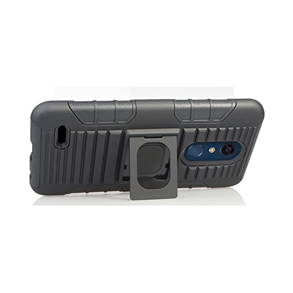 Nakedcellphone Black Ring Grip Case Cover + Belt Clip Holster