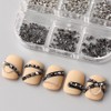 2Boxes 12Grids Mini Punk Nail Studs Square Cone Spike Spire