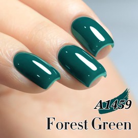 Double Rhythm 15ML Gel Nail Polish Pure Sheer Same Color Same Bottle Soak Off Gel Polish Art Manicure Salon DIY at Home for Women (Green-A1459)