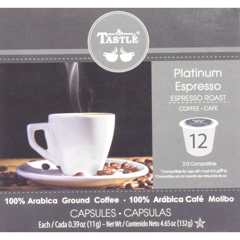 Cafe Tastlé Platinum Espresso Roast Single Serve Coffee, 12 Count