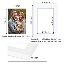 Epecfan 5x7 Double Hinged Picture Frame - White Foldable Photo Frame with Real Glass, Adjustable Vertical & Horizontal Display for Tabletop, Nice Gift for Memories & Décor (WHD7)