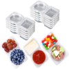 10 Sets Double Compartment Condiment Container with Lids, Reusable Snack