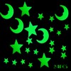 24 Pcs 3D Glow in the Dark Moon Stars Stickers
