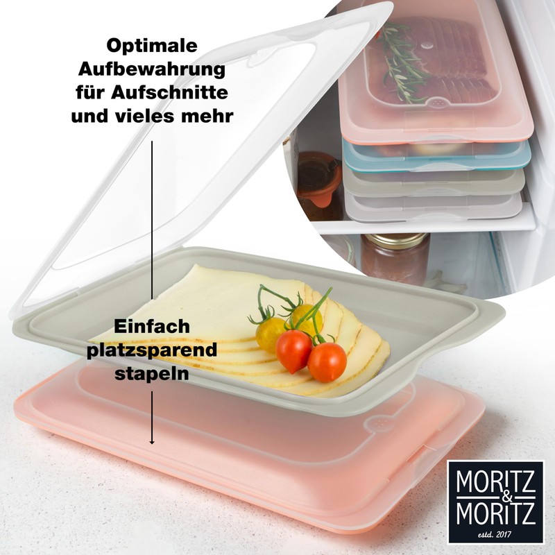 Moritz & Moritz 4x Cold Meat Containers for Fridge -
