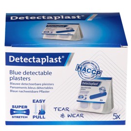Detectaplast Plaster Dispenser Refill Set, Set of 5 Refill Packs with 36 Blue and Elastic Plasters, 180 Wound Plasters for Handling Food