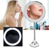 Magnifying Mirror 10X Magnification LED Fill Light Suction Cup Adjustable