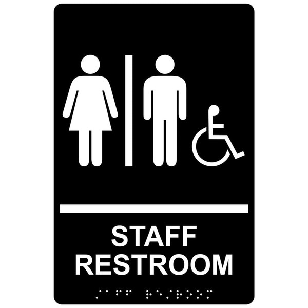 ComplianceSigns.com Staff Restroom Sign, ADA-Compliant Braille and Raised Letters, 9x6