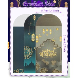 Glavatrix 12 PCS Eid Mubarak Money Envelopes, Muslim Ramadan Money Holder for Cash, Islamic Cash Envelopes Gift Giving Packet for Eid al Fitr, Eid al-Adha Holiday Celebration Party (Eid Envelopes A)
