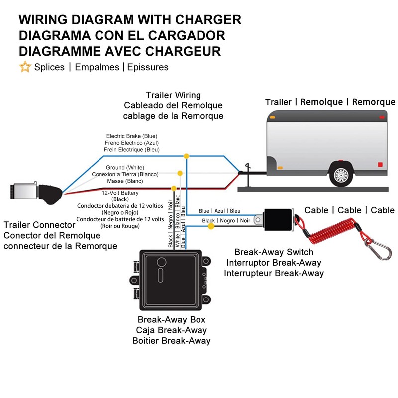 OAMCE 12V Trailer Breakaway Kit with LED Test Light -